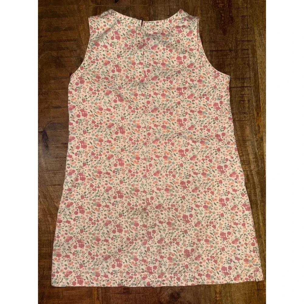 Gap Kids Vintage Floral Cotton Sleeveless Shift Dress Pink Orange Blue Size S